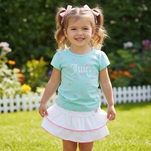 Juicy Couture girls 2 Pieces Skort Set